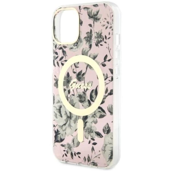 Guess iPhone 14 Mobilskal MagSafe Flower - Rosa