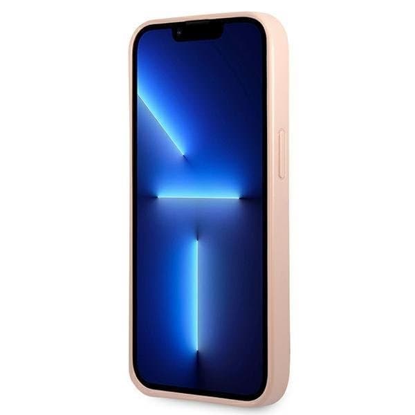Guess iPhone 13 Mini Skal Saffiano Triangle Logo - Pinkki Rosa