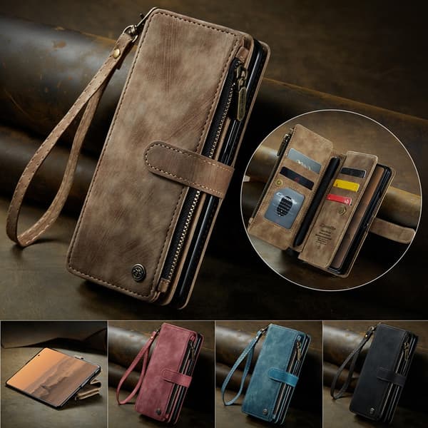 CASEME Galaxy Z Fold 7 Plånboksfodral Med Rem läder - Brun Brun