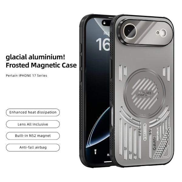 ABEEL Mobilskal till iPhone Air Aluminium + PC + TPU - Grå