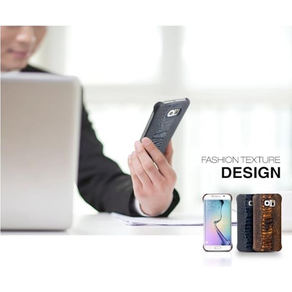 Qialino Äkta Läder BaksideSkal till Samsung Galaxy S6 - Brun Brun