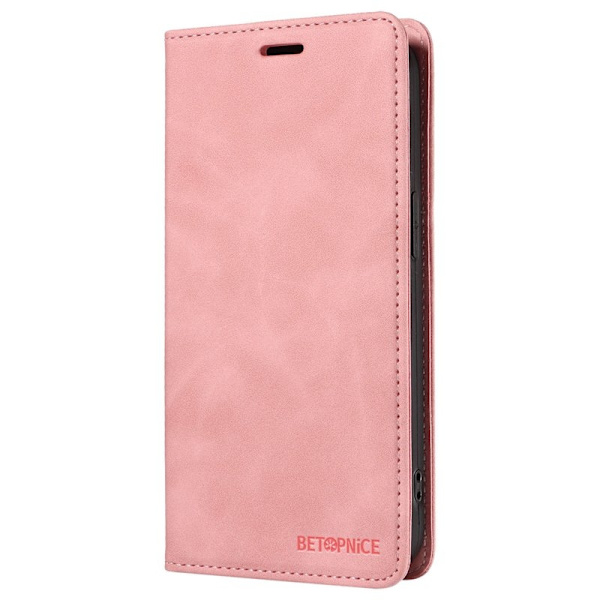 BETOPNICE 003 iPhone 16 Pro Max Plånboksfodral Konstläder - Rosa