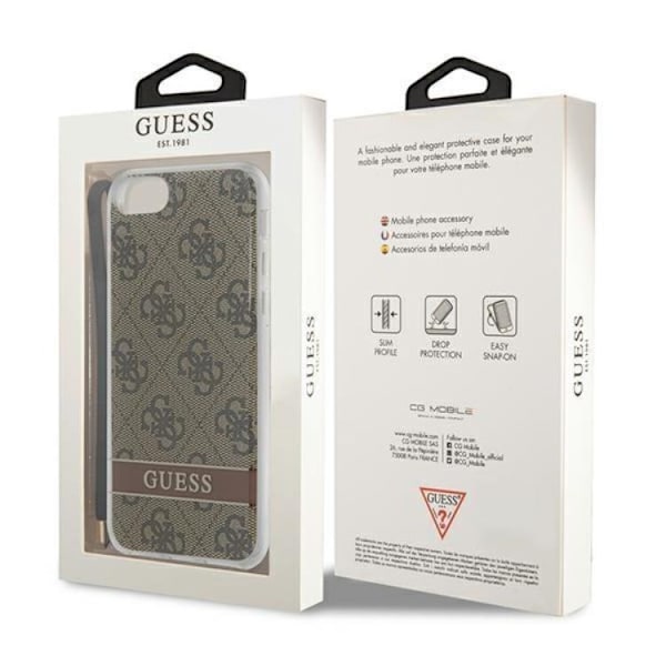 Guess iPhone 7/8/SE (2020/2022) Skal Print Strap - Brun
