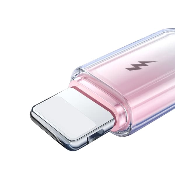 Joyroom S-A42 USB-A - Lightning 3A 1.2m Kabel Crystal-Clear Series - Vit Vit