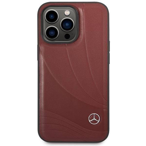 Mercedes iPhone 14 Pro Mobilcover Bølgemønster - Rød