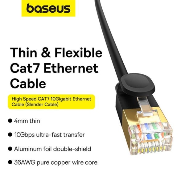 Baseus Internet Kabel 5m cat.7 - Braided Svart