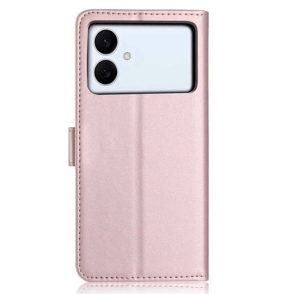 Samsung Galaxy S26 Edge Plånboksfodral Konstläder Ställ - Roséguld