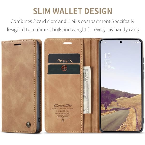 CASEME 013 Plånboksfodral för OnePlus 13 KonstLäder - Brun