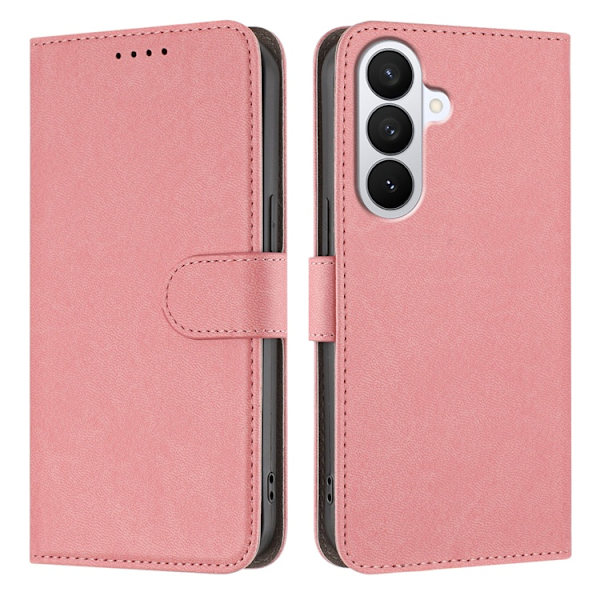 Galaxy S26 Pro Plånboksfodral Solid Color Konstläder - Rosa Rosa