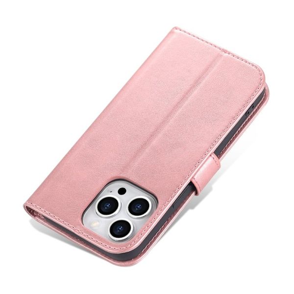 AZNS iPhone 16 Pro Max Plånboksfodral Konstläder - Roséguld