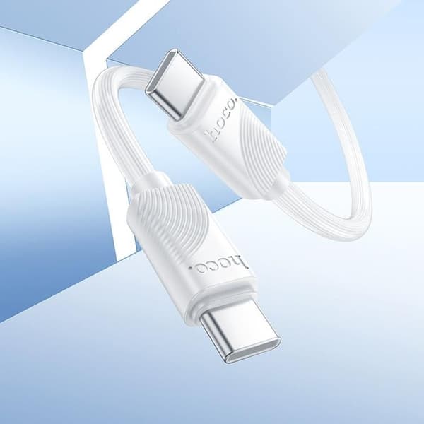 Hoco USB-C - USB-C 60W 3A Kabel 1m X114 - Hvid Vit