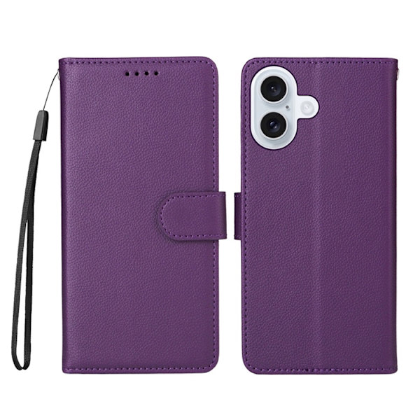 iPhone 17 Plånboksfodral RFID Blocking med Handledsrem Lila