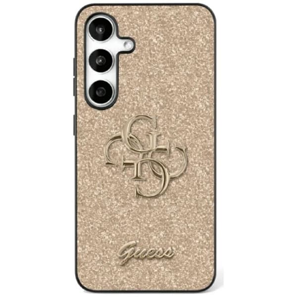 Guess Mobilskal till Galaxy S25 Plus Fixed Glitter Big 4G Metal Logo - Guld Guld