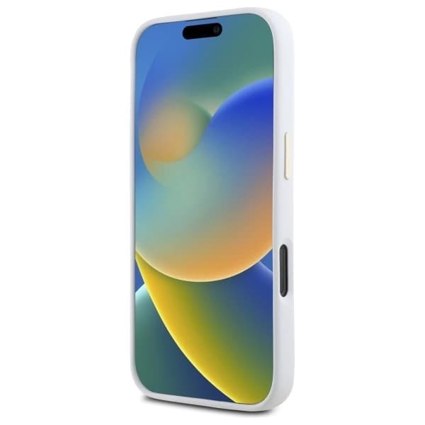 Guess Mobilskal till iPhone 16 Pro Silikon Logo Strass 4G - Vit Vit