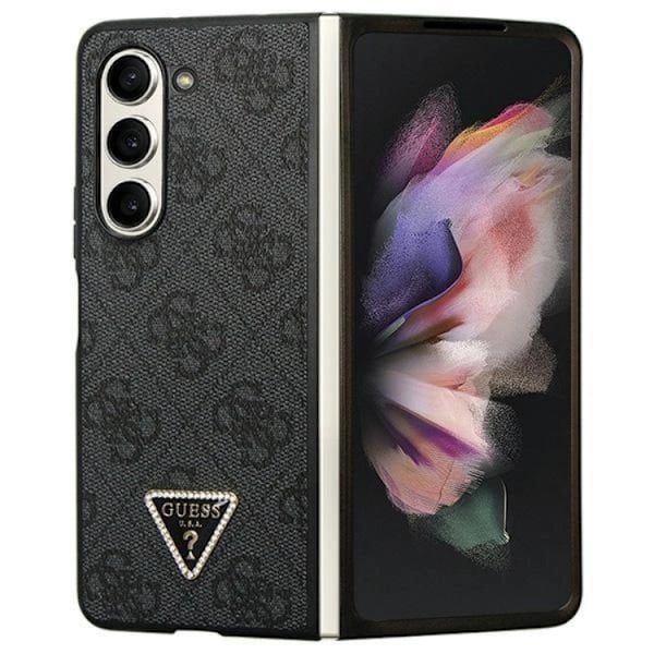 Guess Galaxy Z Fold 5 Mobilskal Läder 4G Diamond Triangle - Brun