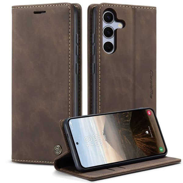 CASEME 013 Plånboksfodral för Samsung Galaxy S25 FE - Kaffe