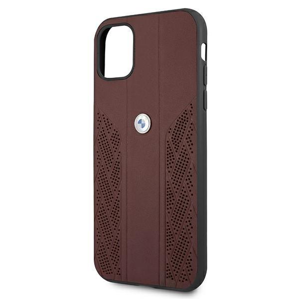 BMW Leather Curve Perforate Case iPhone 11 - Rød Red