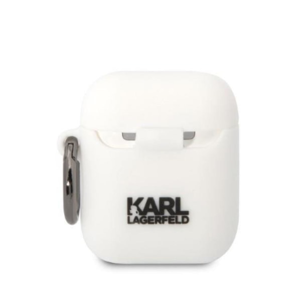 KARL LAGERFELD AirPods 1/2 Shell Silikone Karl Head 3D - Hvid