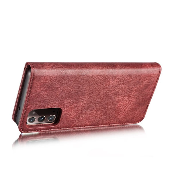 DG.MING 2-in-1 Back Cover + Äkta Läder Plånboksfodral Röd