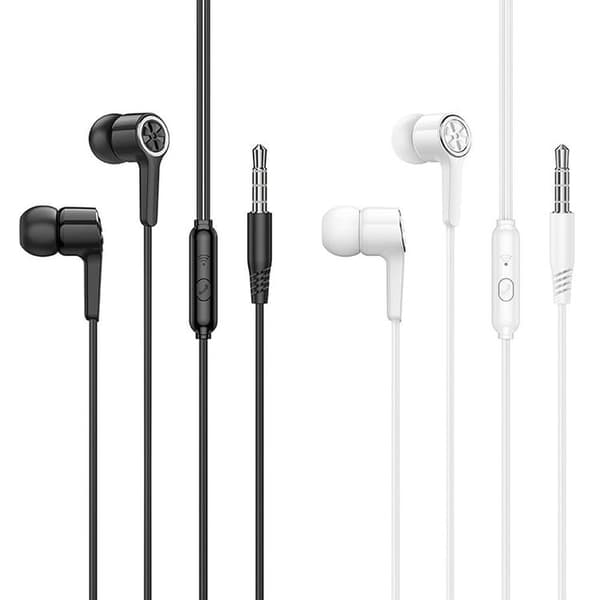 HOCO kablede hovedtelefoner 1,2 m kabel med mikrostik 3,5 mm M104 Vit
