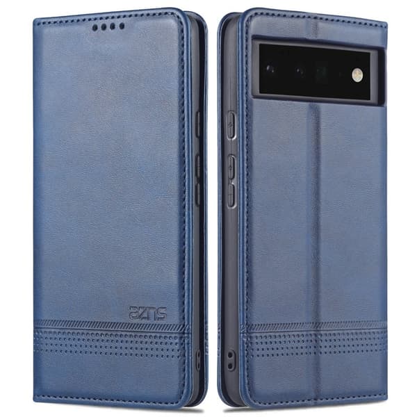 AZNS Google Pixel 6 Plånboksfodral - Praktisk Flip Design Konstläder - Blå