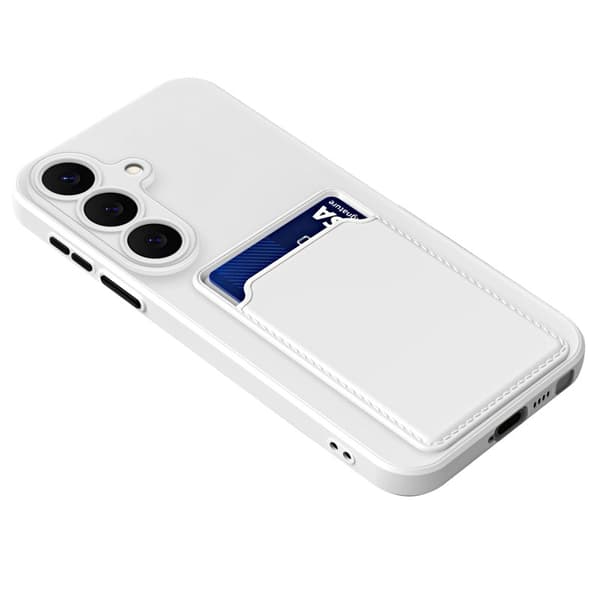 Mobilskal för Samsung Galaxy S26 Flexibelt TPU med kortfack - Vit
