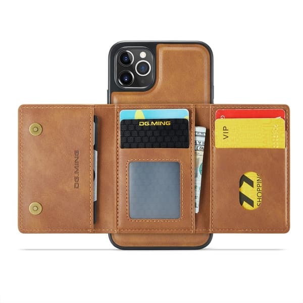 DG.MING M5 Series Mobilskal till iPhone 11 Pro Konstläder Magnetiskt Brun