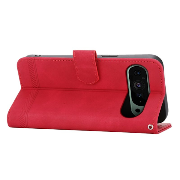 DIERFENG DF-03 Plånboksfodral för Google Pixel 9 - Imiterat Konstläder - Röd