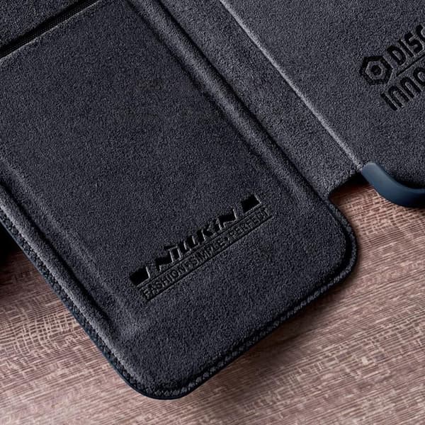 Nillkin iPhone 14 Plus Plånboksfodral QinPro Läder - Svart Svart