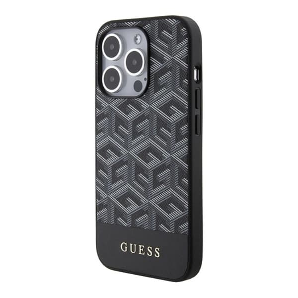 Guess iPhone 15 Pro Max Mobilskal Magsafe GCube Stripes - Sort Black
