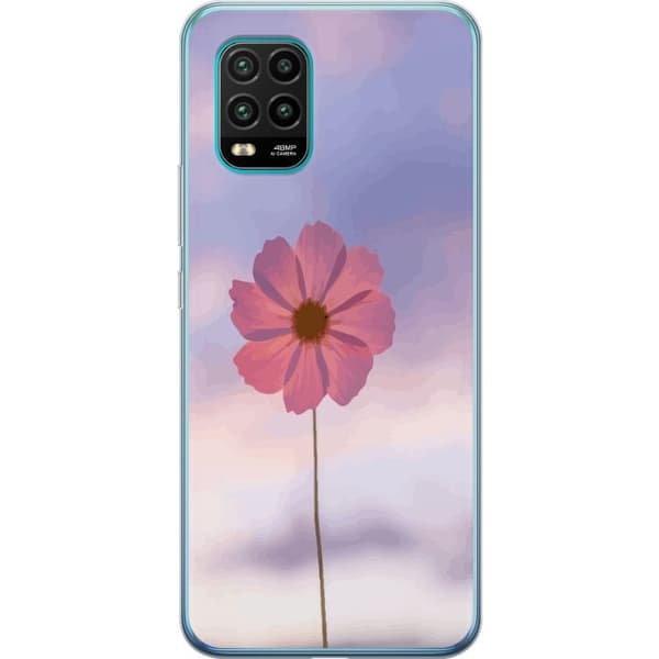 Telefontaske til Xiaomi Mi 10 Lite 5G med lyserød blomst