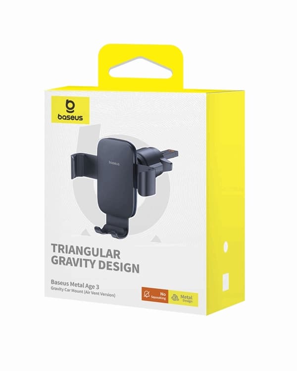 Baseus Metal Age 3 Mobilhållare Gravity För Luftventil - Svart Black