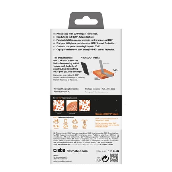 SBS Mobilskal till iPhone 16 Pro Full Active D3O - Svart Svart
