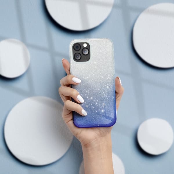 Forcell SHINING -kuori Samsung Galaxy A52 5G/4G/A52S - läpinäkyvä sininen Blå