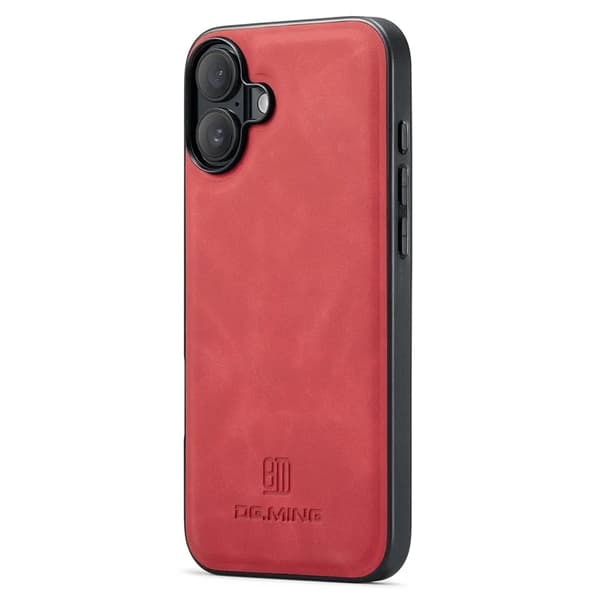 DG.MING Mobilskal till iPhone 16 Plus Hybrid Läder - Röd Röd