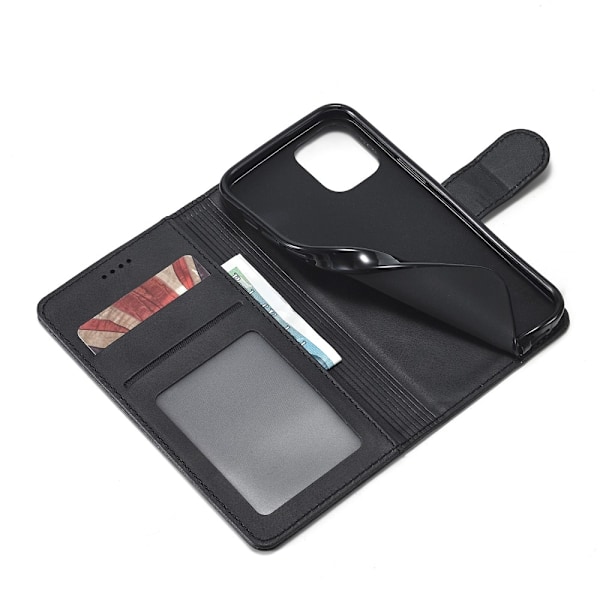 LC.IMEEKE Läder Plånboksfodral iPhone 12 Pro Max - Svart Svart