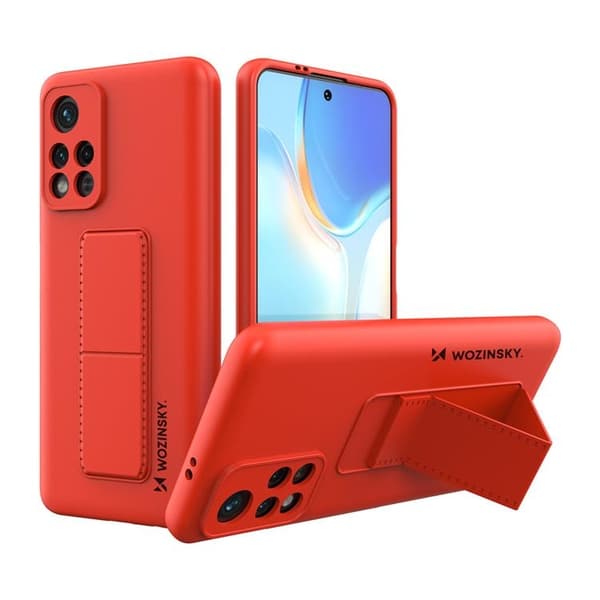 Wozinsky Xiaomi Poco M4 Pro 5G Skal Kickstand Silicone - Röd Röd