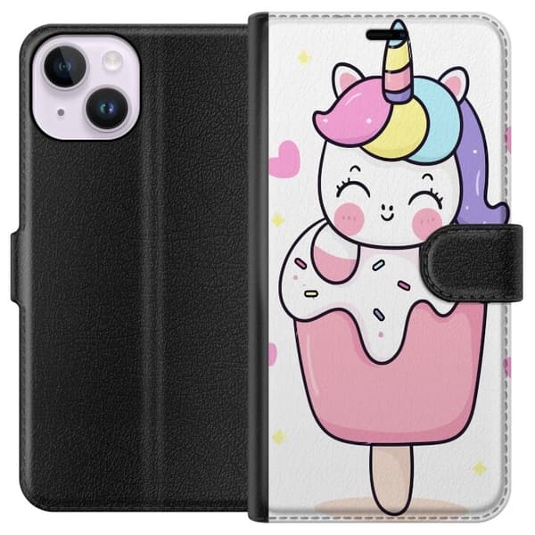 Pung Taske til Apple iPhone 14 med Happy Unicorn