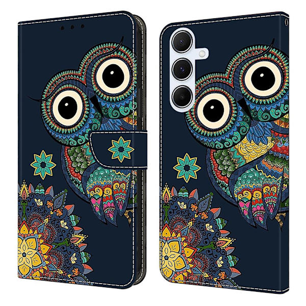 Galaxy A17/A26 Plånboksfodral Konstläder Pattern Printing Blå