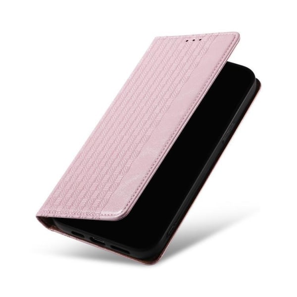 iPhone 12 Pro Plånboksfodral Magnet Strap - Rosa
