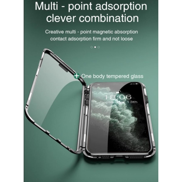 Huawei P40 Pro Skal Magnetisk Metallram + Härdat Glas Fram och B