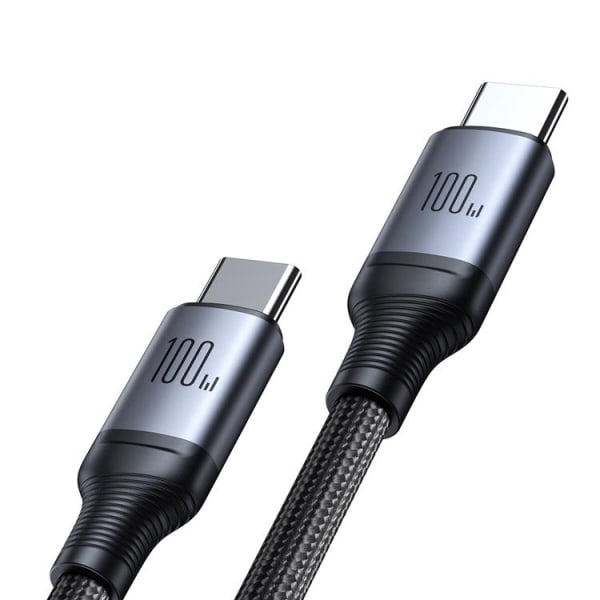 Joyroom 2in1 USB-C–USB-C 100 W kaapeli 1,5 m - musta