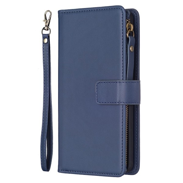 iPhone 15 Plus Plånboksfodral Zipper Flip - Blå Blå