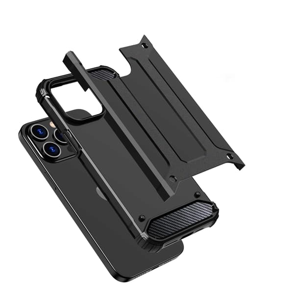 iPhone 15 Pro Max -puhelimen suojakuori Hybrid Armor - Musta Black