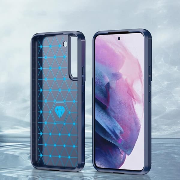 Galaxy S23 Plus Skal Carbon Silicone Flexible - Blå Blå