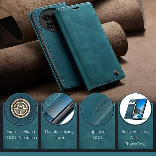 CASEME 013 Plånboksfodral för OnePlus 13 KonstLäder - Blå