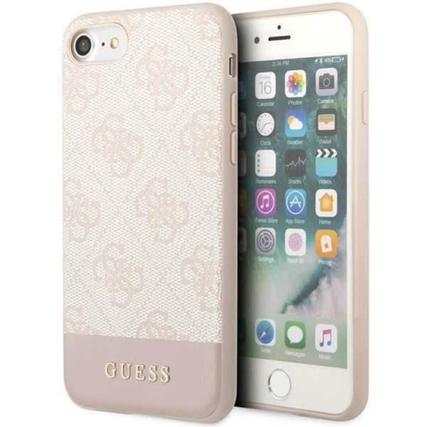 Guess iPhone 7/8/SE (2020/2022) Mobilskal 4G Stripe - Rosa Rosa