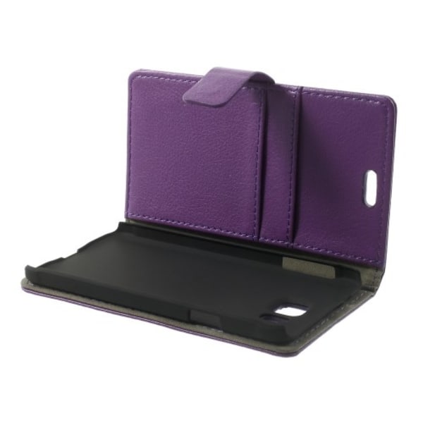 Lychee Embossed Plånboksfodral till Samsung Galaxy Alpha - Lila