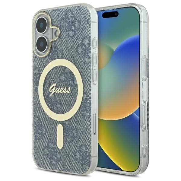 Guess telefontaske til iPhone 16 MagSafe IML 4G - Blå Blå