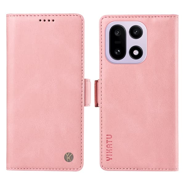 YIKATU OnePlus 15 5G Konstläder Plånboksfodral Skin-touch Feeling Rosa